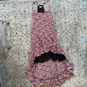 Lucca couture strappy flower print high low dress